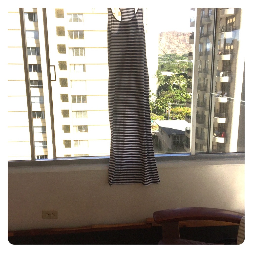 Maxi Black and White Stripe Tank Dress